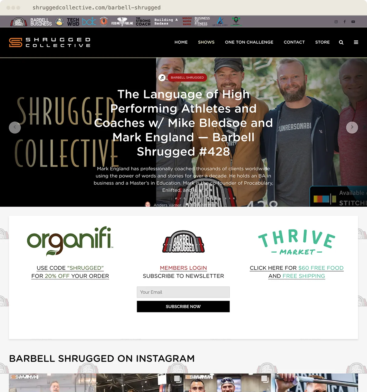 Barbell Shrugged — the flagship show property